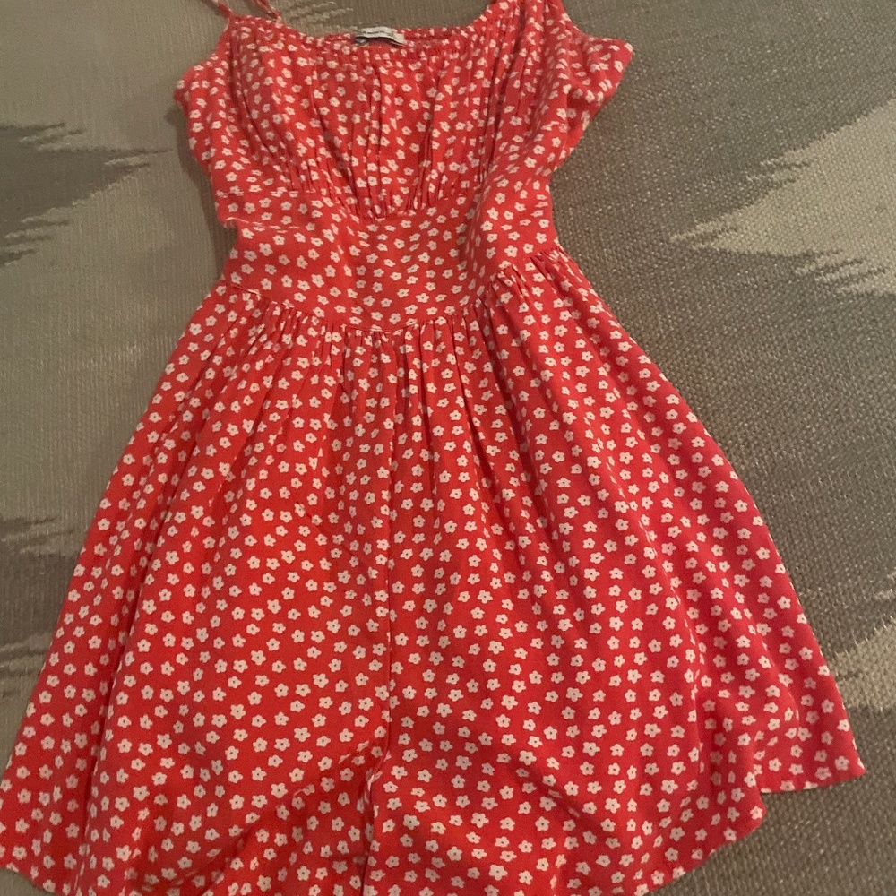 red floral romper